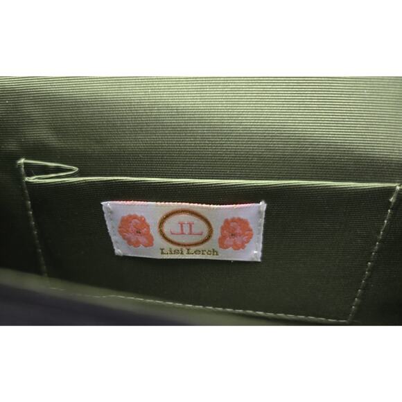 Lisi Lerch Bulldog Raffia Ribbon Purse Black Red Custom MSRP $98 - Picture 8 of 9